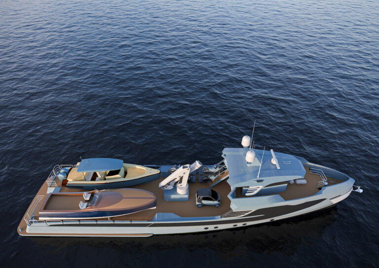 36m Shadow Yacht By Alia Yachts To Project PHI Superyacht By Royal Huisman - Aerial View Of The Vessel