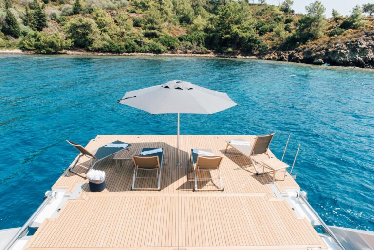 Sunbathing On Swim Platform