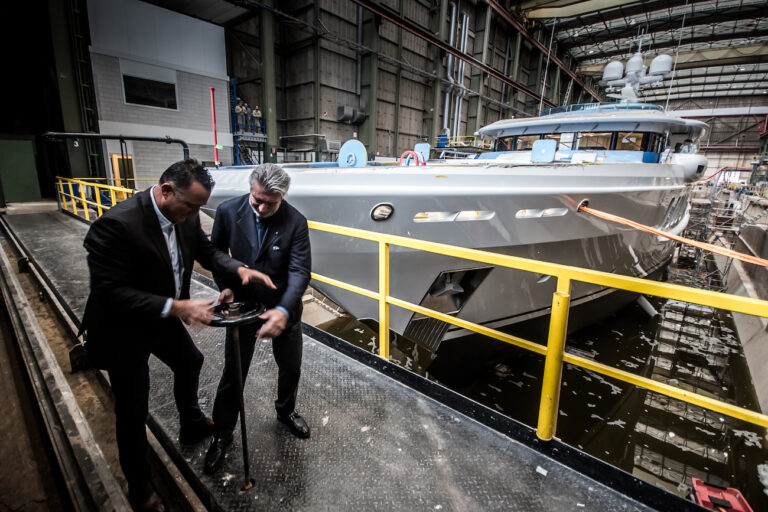 AMELS 220 - Project WAKA - Technical Launch - Captain Paul Bickley And Antoine Larriqc From Fraser Yachts Opening The Valves