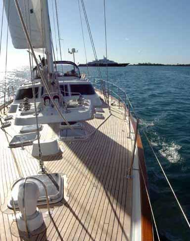 AURORA 67ft -  On Deck looking Aft