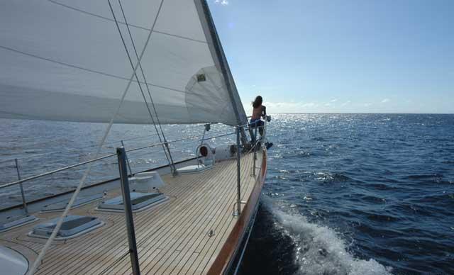 AURORA 67ft -  On Deck looking Forward