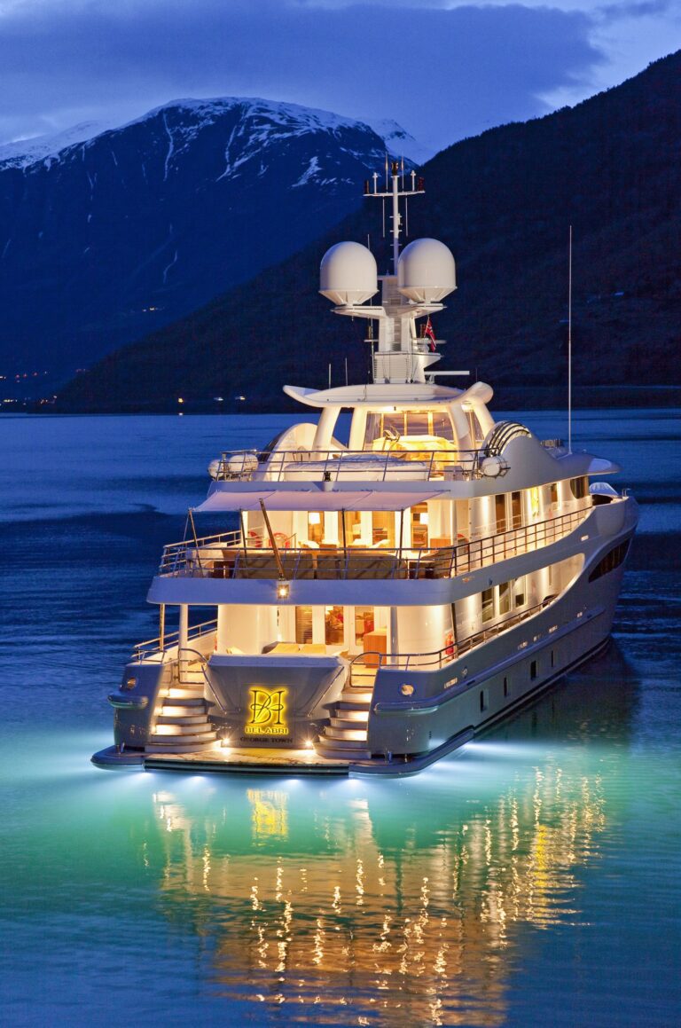 Amels 180 - Moored, Evening
