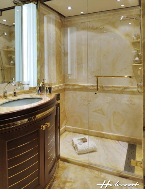 Bathroom Detail inside the Hakvoort Motor Yacht Mirgab VI