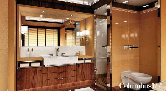 Bathroom on board of the superyacht Prima by Palumbo - Interior by Spadolini Studio Design