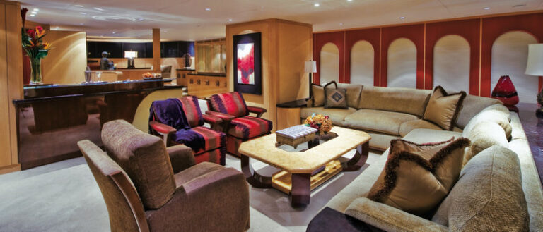 Beautiful interior of the luxury charter yacht Triumphant Lady