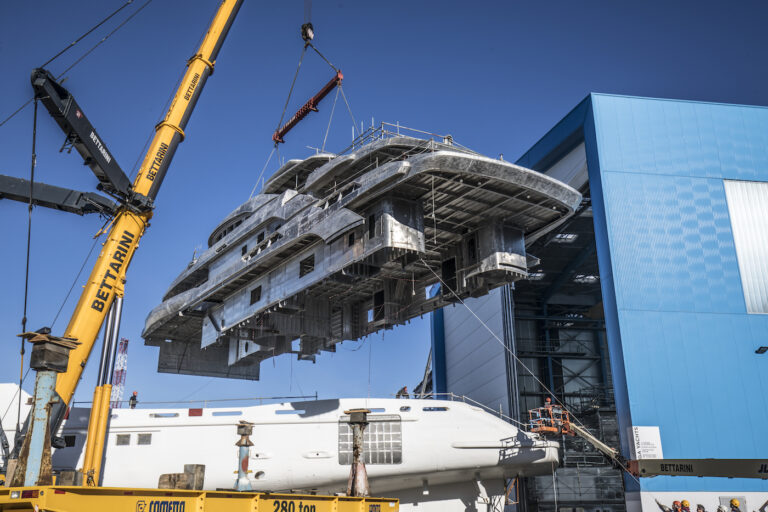 Benetti FB274 Superyacht Hull And Superstructure Have Now Been Joined Together