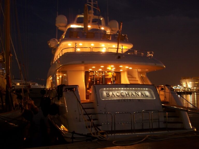 Benetti Yacht BACCHANAL -  Aft View at Night