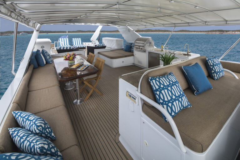 Broward Marine Yacht BREAKAWAY - Sundeck Looking Aft