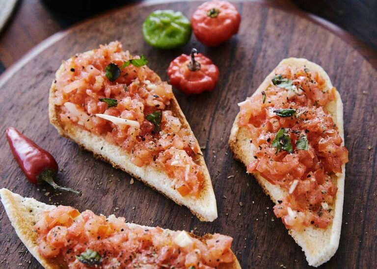 Bruschettas Served On Board The Yacht