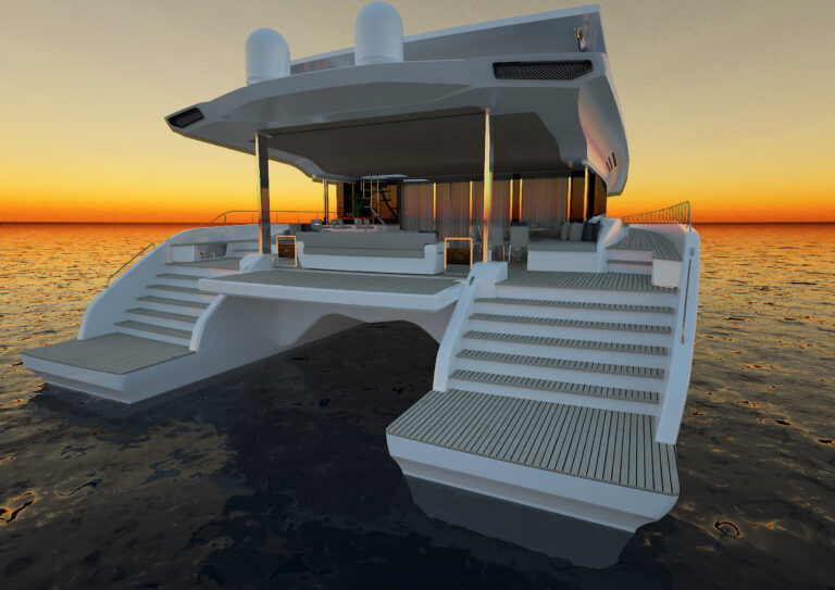 Aft View At Sunset