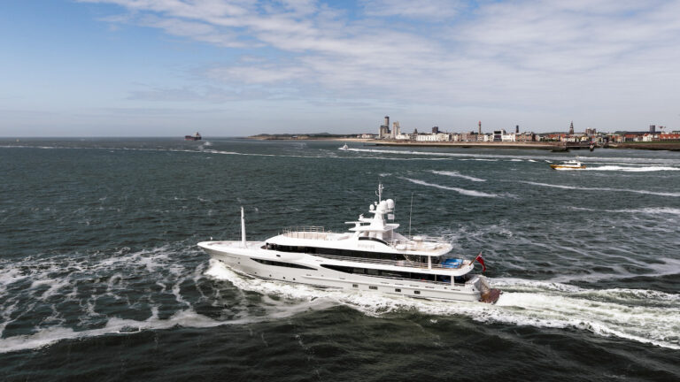 Amels 180 Motor Yacht PAPA Leaving Shipyard