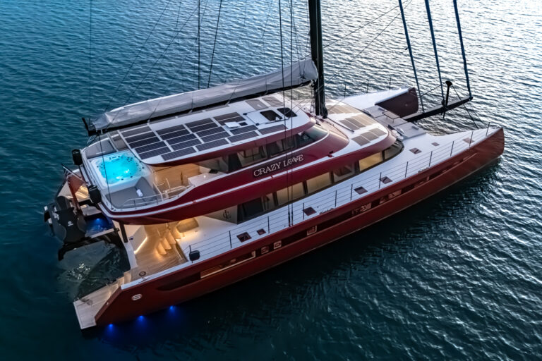 Catamaran CRAZY LOVE In The Evening