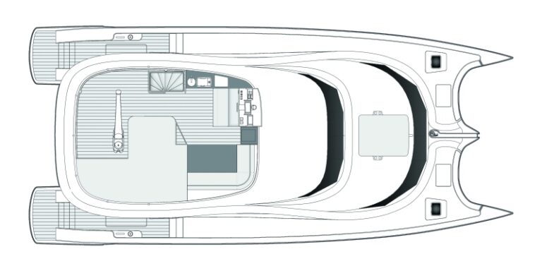 Catamaran EWHALA -  Flybridge Layout