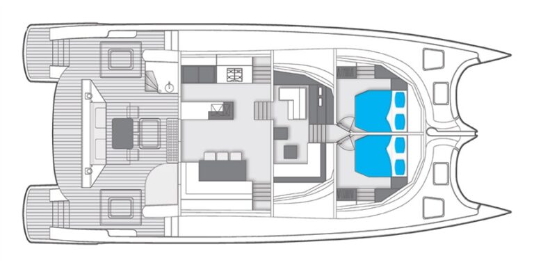 Catamaran EWHALA -  Main Deck Layout