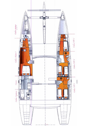 Catamaran MAITAI Sunreef 74 (ex Che) - Layout