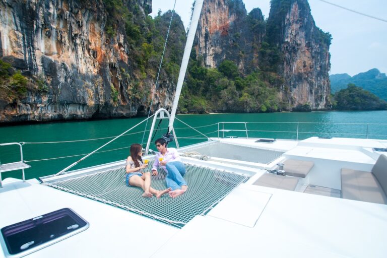Catamaran SEA SPIRIT -  Relaxing on the Trampolines