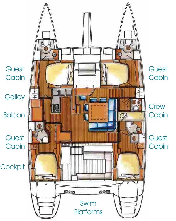 Catamaran WHISPERS - Layout