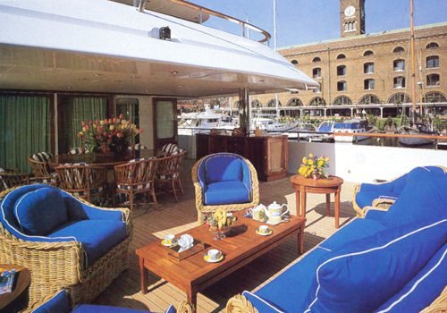 aft deck on Ilonka ex Christine