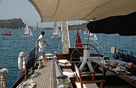 Classic Yacht Lady Sail - On Deck looking Aft