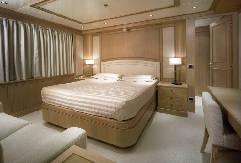 Clean and elegant accommodation aboard superyacht FERDY