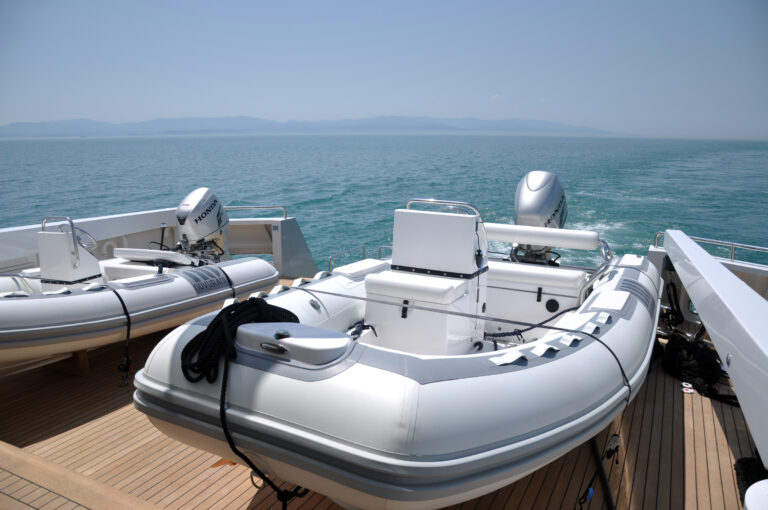 Close up of the tenders on the Motor Yacht Ceylan
