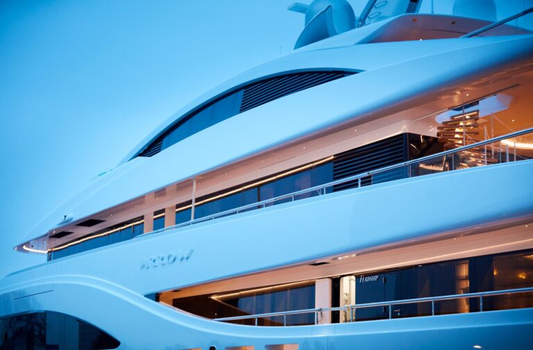 Close Up Shot Of Motor Yacht ARROW