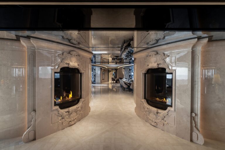 Corridor With Fireplace