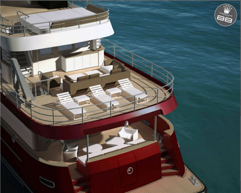 Decks on the luxury yacht Ocean King 88