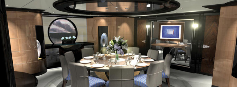 Dining aboard AGAT yacht