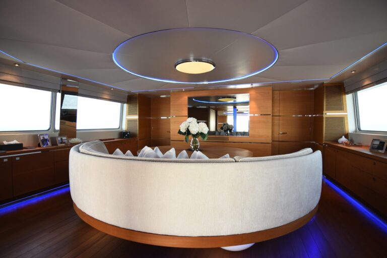 Dining Area With Curved Couch Seating