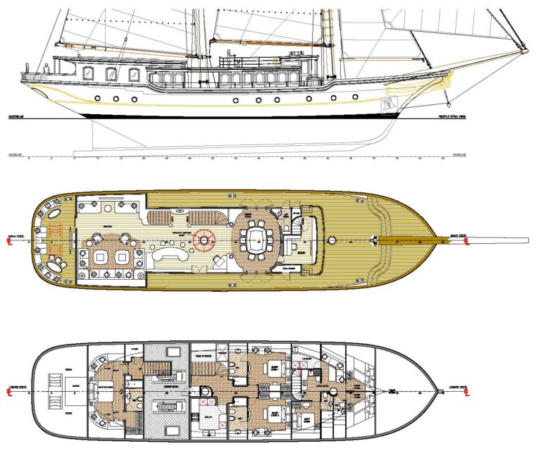 Dream Ship Victory Sailing Yacht Imagination - General plan - Image courtesy of DSV