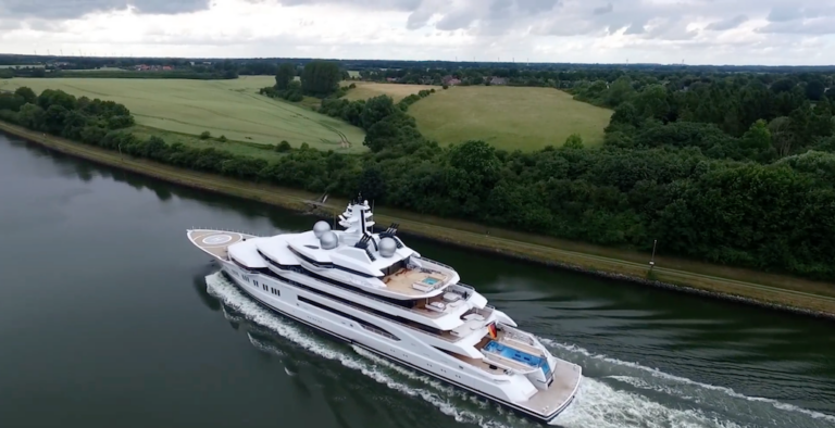 Drone footage: yacht Amadea. Photo credit AS Flycam Kiel.de:Andreas Schuster