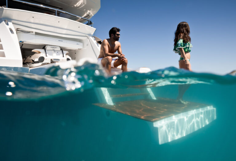 Enjoy the superyacht lifestyle on beach platform - Kalliente - Photo by Jeff Brown