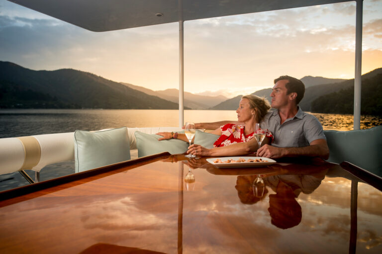 Enjoying A Pleasant Evening On Board