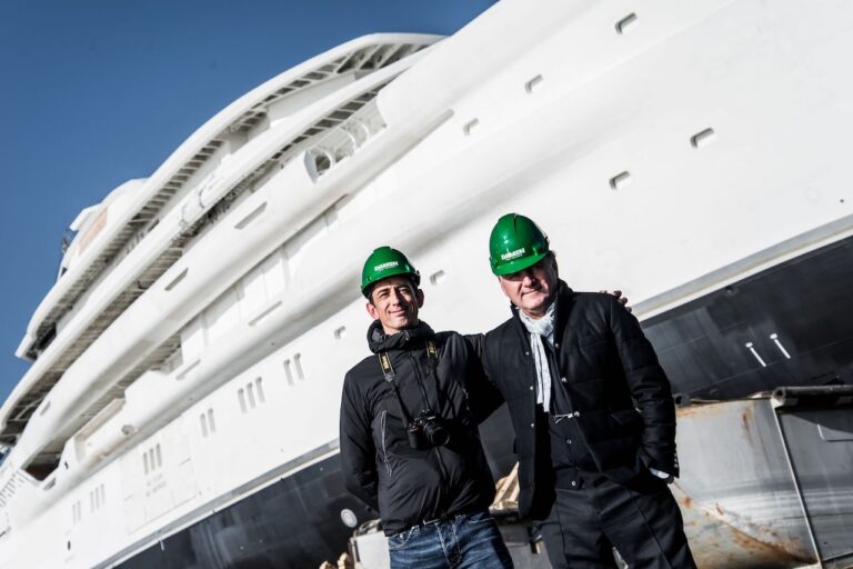 Espen Oeino And Jeremy Staddon At The Launch Of AMELS 78-metre Full Custom Superyacht
