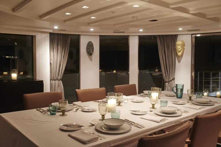 Fine Dinign Setting Aboard MENORCA