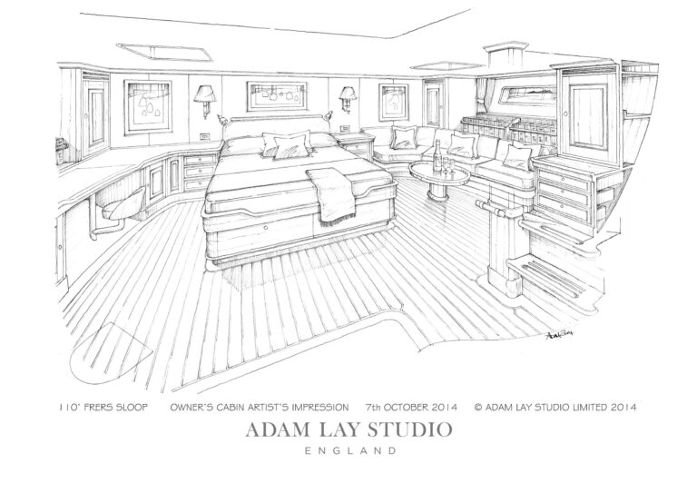 Frers Superyacht Hull 1012 - Owners Cabin