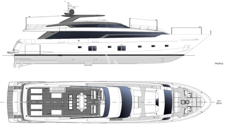 General Arrangement - profile and sun deck