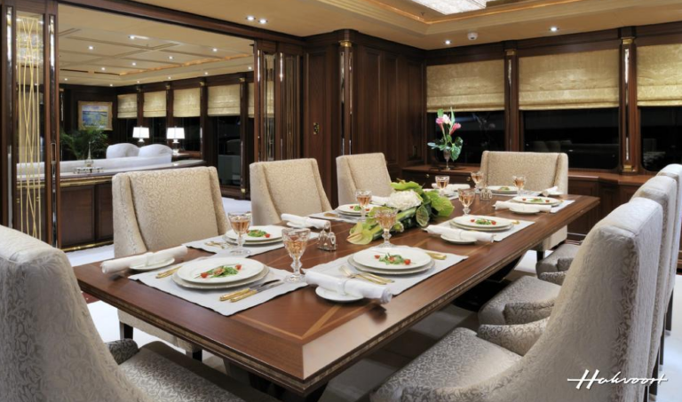 Hakvoort Luxury Motor Yacht Mirgab VI Dining Table