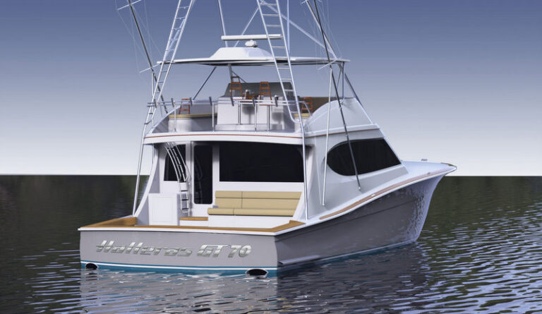 Hatteras GT70 Yacht - aft view