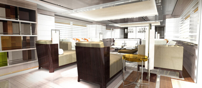 Heesen superyacht Project He - Saloon - Photo by Omega Architects
