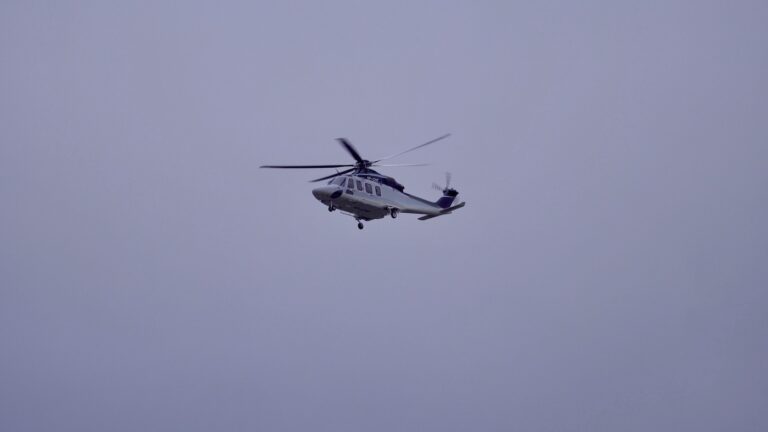 Helicopter Arriving At The Shipyard
