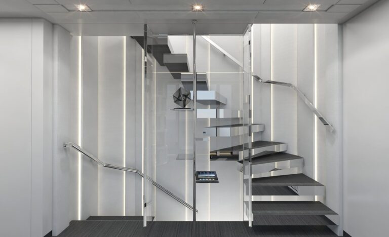 Hessen's 50m Alu FDHF Motor Yacht - Interior Stairway