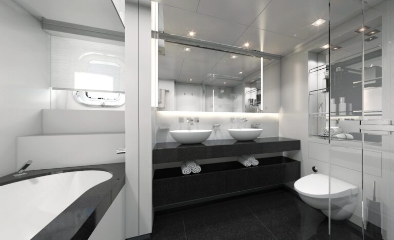 Hessen's 50m Alu FDHF Motor Yacht - Owner's Bathroom