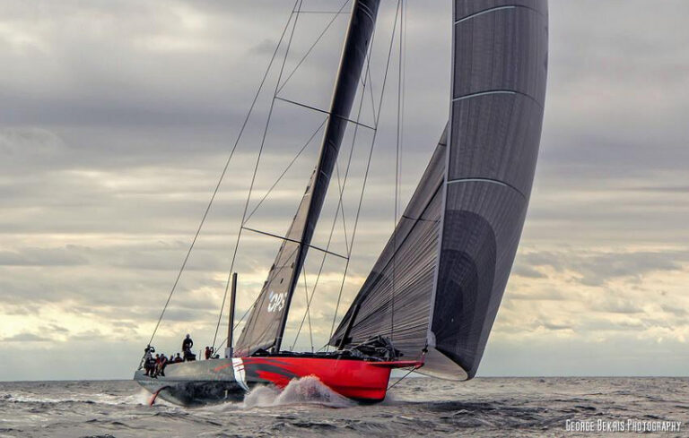 Hodgdon Yacht Comanche under sea trials - Photo by George Bekris via Scuttlebut Sailing News