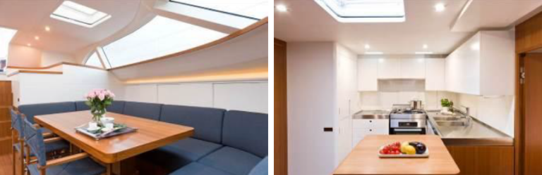 Interior of the Baltic 83 yacht GOF