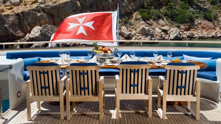 Intermarine 42m JAAN Upper Deck Al Fresco Dinning