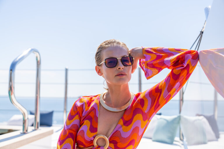 Jacuzzi And A Model On A Yacht