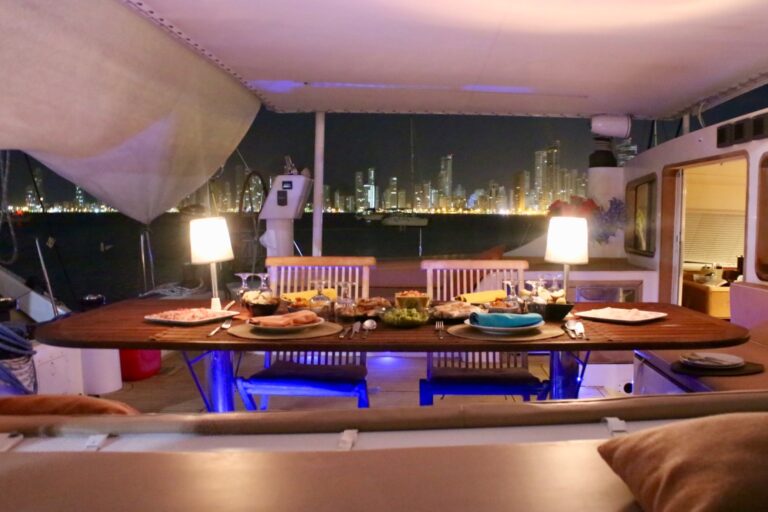 Alfresco dining on the aft deck