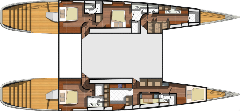 Latitude 88 Double Deck Catamaran Lower Deck